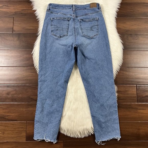 American Eagle Women's Size 10 R Medium Wash Mom Denim Jeans - Picture 7 of 8